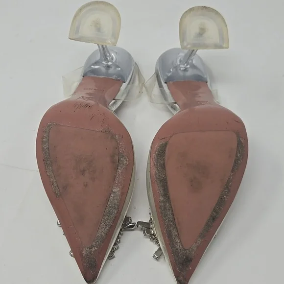 Amina Muaddi PVC Transparent Begum Glass Slingback Heels - Picture 5 of 10